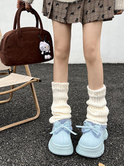 Bowknot Round-Toe Split-Joint Slippers&Mules Platform Shoes