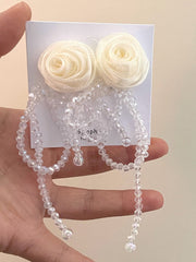 Beaded Flower Shape Earrings Accessories