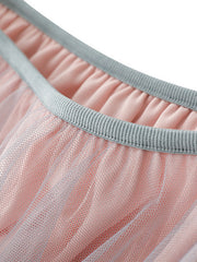 Original Simple Casual Irregular Solid Color Pleated Mesh Skirt