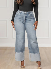 Split-Joint High Waisted Jean Pants Bottoms