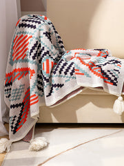 Home Keep Warm Contrast Color Jacquard Blankets Accessories