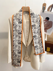 Contrast Color Floral Printed Scarf Hair Band
