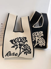 Floral Woven Handbag Bags
