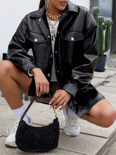 Buttoned Pockets Long Sleeves Loose Lapel Outerwear Jackets