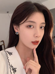 Vintage Asymmetric Sun Moon Shape Earrings