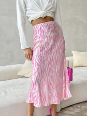 Contrast Color Zebra-Stripe Mermaid Skirts Bottoms