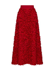 Solid Color Three-Dimensional Flower A-Line High Waisted Skirts Bottoms