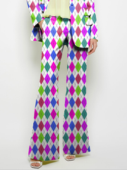Pockets Printed Loose Wide Leg Trousers Pants