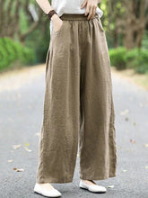 Elasticity Solid Color Loose Wide Leg Trousers Casual Pants Bottoms