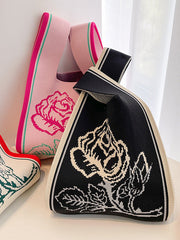 Floral Woven Handbag Bags