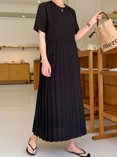 Urban Ruffled Split-Joint High Waisted Short Sleeves Midi Dress