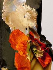 Long Sleeves Loose Floral Printed Split-Joint Lapel Blouses&Shirts Tops