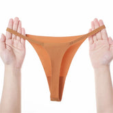 3pcs Simple and Seamless Ice Silk Thong One-piece Underwear Low Waist Breathable T-back Plus Size