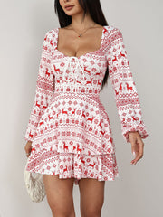 Backless Double Layered Drawstring Elasticity Pleated A-Line High Waisted Square-Neck Rompers