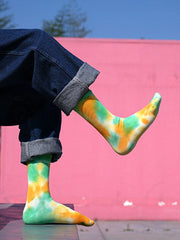 Pleated Tie-Dyed Socks