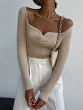 Urban Skinny Solid Color Square-Neck Sweater Tops