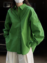 Asymmetric Solid Color Long Sleeves Loose Lapel Blouses