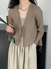 Long Sleeves Lace-Up See-Through Solid Color Blouses&Shirts Tops