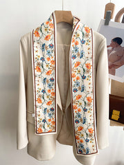 Contrast Color Floral Printed Scarf Hair Band