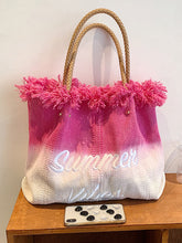 Vintage Fringed Gradient Canvas Bag