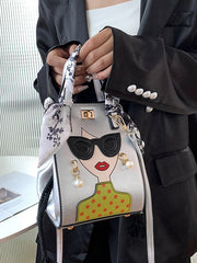 Figure Printed Split-Joint Handbags Crossbody Bags Bags