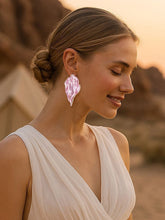 Leaves Print Pleated Irregularity Earrings Accessories
