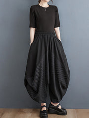 Split-Joint Striped Harem Pants Irregular clipping Casual Pants Bottoms