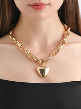 Chains Heart Shape Solid Color Normcore Necklaces Accessories