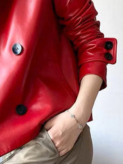 Buttoned Solid Color Long Sleeves Notched Collar Outerwear Jackets&Coats