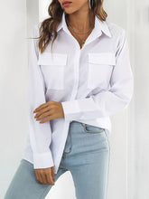 Solid Color Split-Joint Long Sleeves Loose Lapel Blouses