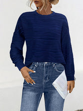 Solid Color Long Sleeves Loose Round-Neck T-Shirts