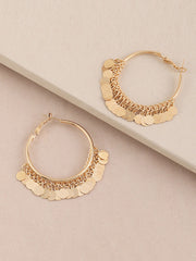 Tasseled Solid Color Geometric Earrings Accessories