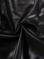 Solid Color Split-Joint Round-Neck T-shirt Top + High Waisted Zipper Bodycon Skirts Bottom Two Pieces Set