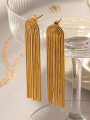 Solid Color Tasseled Earrings Accessories Drop Earrings