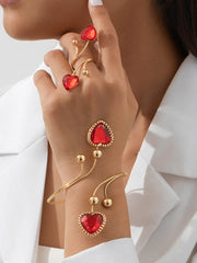 Geometric Rhine Stones Shiny Irregularity Sets Rings Accessories Bracelet Accessories