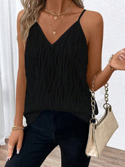 Split-Joint Loose Sleeveless Spaghetti-Neck Vest Top