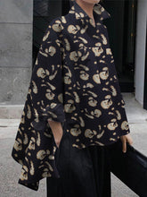 Printed Split-Joint High-low Loose Lapel Blouses