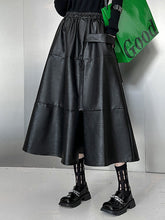 Solid Color Split-Joint Zipper A-Line Hipster Skirts Bottoms