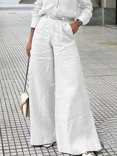 High Waisted Loose Solid Color Split-Joint Pants Trousers