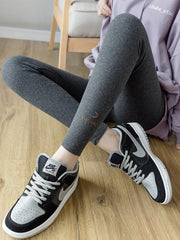 Casual Skinny Leg Letter Print Solid Color Leggings