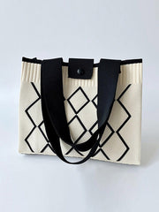 Plaid Pleated Woven Handbags Bags