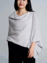 100% Cashmere Solid Color Cape Shawl&Cloak