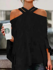 Casual High-Low Hollow Solid Color Blouses&Shirts Tops
