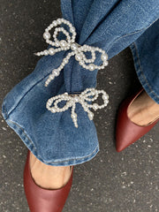 Bow-Embellished Shiny Irregularity Anklets