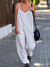 Loose Sleeveless Solid Color Spaghetti-Neck Jumpsuits
