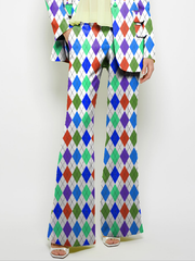 Pockets Printed Loose Wide Leg Trousers Pants