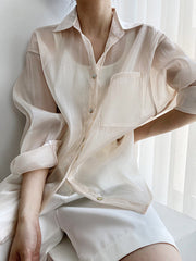 Original Simple Casual Solid Color Sun-Protection Blouse