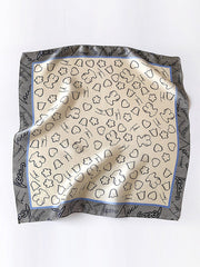 Animal Printed Geometric Letter Print Square Scarf