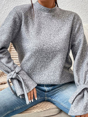 Casual Loose Long Sleeves Solid Color Stand Collar T-Shirts Tops