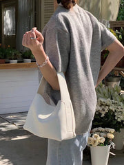 Solid Color Split-Joint Handbags Bags